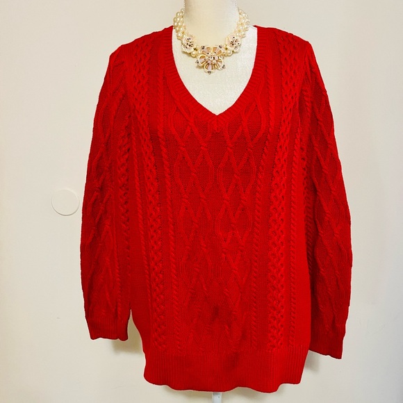 🔥 Red sweater 1X by Preswick &Moore - Picture 2 of 4